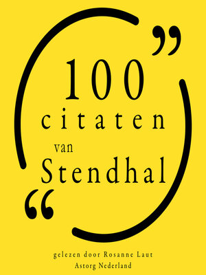 cover image of 100 citaten van Stendhal